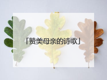 赞美母亲的诗歌
