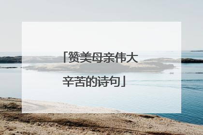 赞美母亲伟大辛苦的诗句