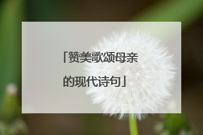 赞美歌颂母亲的现代诗句