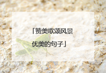 赞美歌颂风景优美的句子