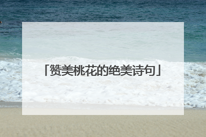 赞美桃花的绝美诗句