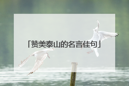 赞美泰山的名言佳句