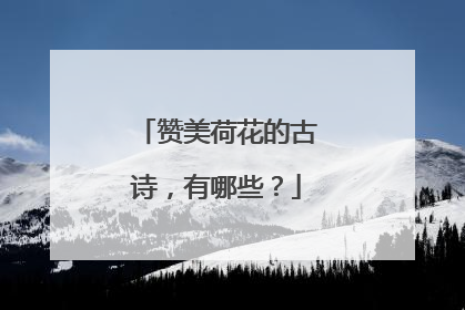赞美荷花的古诗，有哪些？