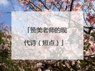 赞美老师的现代诗(短点)