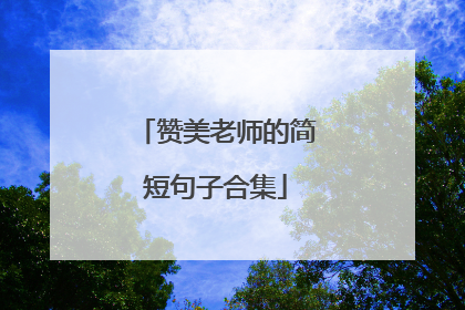 赞美老师的简短句子合集