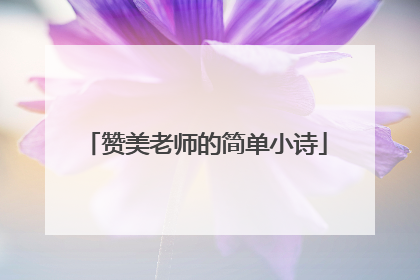 赞美老师的简单小诗