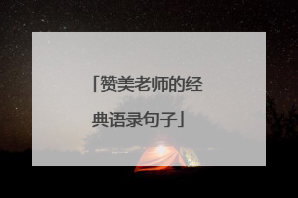 赞美老师的经典语录句子
