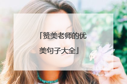 赞美老师的优美句子大全