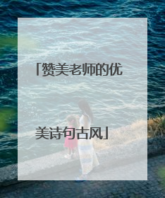 赞美老师的优美诗句古风
