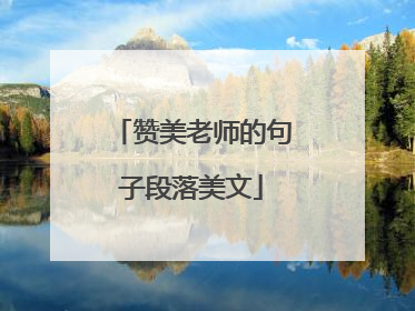 赞美老师的句子段落美文