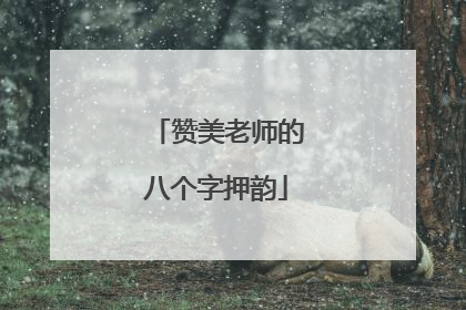 赞美老师的八个字押韵