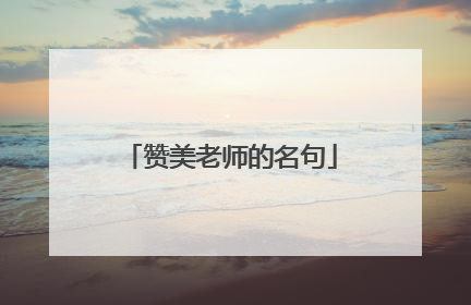 赞美老师的名句