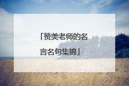 赞美老师的名言名句集锦