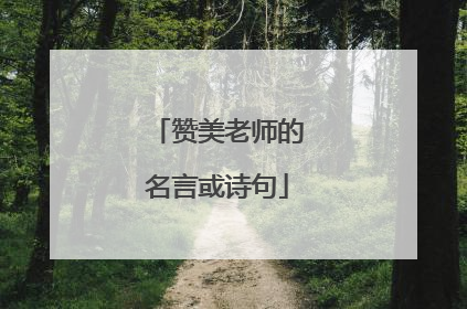 赞美老师的名言或诗句