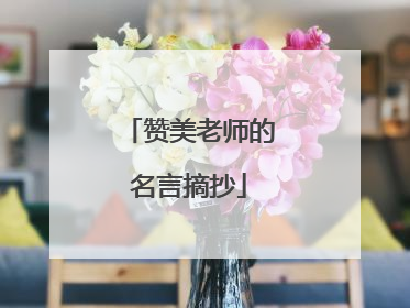 赞美老师的名言摘抄