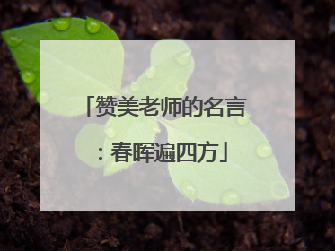 赞美老师的名言：春晖遍四方