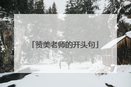 赞美老师的开头句