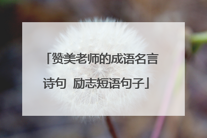 赞美老师的成语名言诗句 励志短语句子