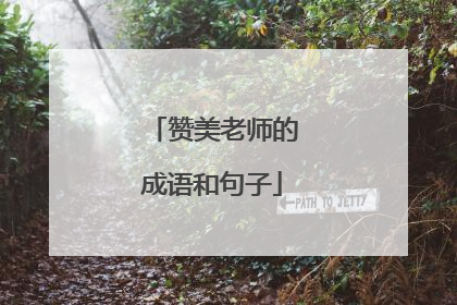 赞美老师的成语和句子