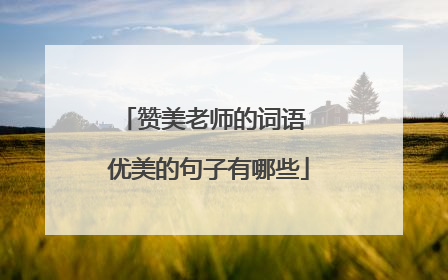 赞美老师的词语 优美的句子有哪些