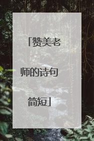 赞美老师的诗句简短