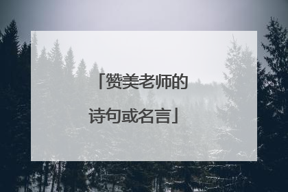赞美老师的诗句或名言