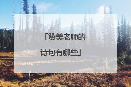 赞美老师的诗句有哪些