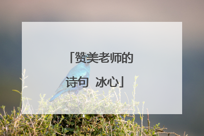 赞美老师的诗句 冰心