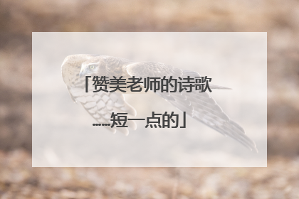 赞美老师的诗歌……短一点的