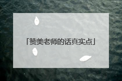 赞美老师的话真实点