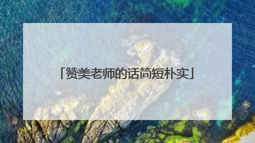 赞美老师的话简短朴实