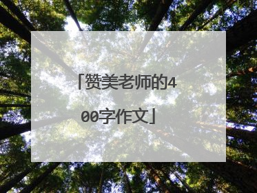 赞美老师的400字作文