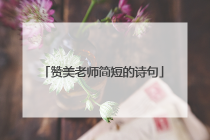 赞美老师简短的诗句