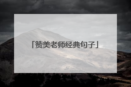 赞美老师经典句子