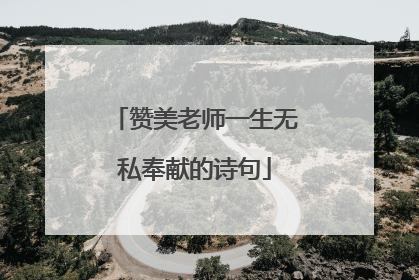 赞美老师一生无私奉献的诗句