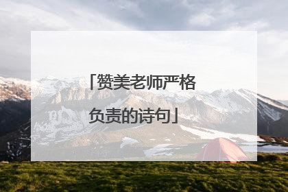 赞美老师严格负责的诗句