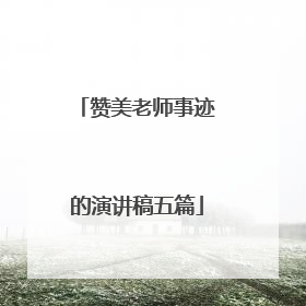 赞美老师事迹的演讲稿五篇