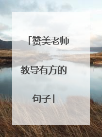 赞美老师教导有方的句子