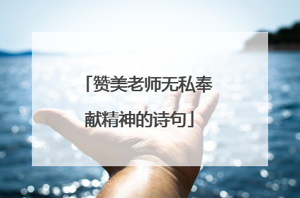 赞美老师无私奉献精神的诗句