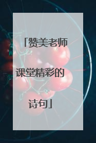 赞美老师课堂精彩的诗句