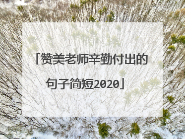 赞美老师辛勤付出的句子简短2020