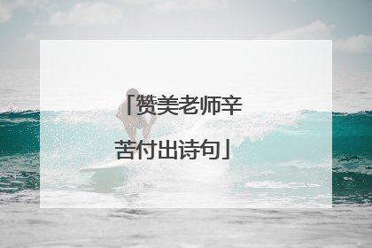 赞美老师辛苦付出诗句