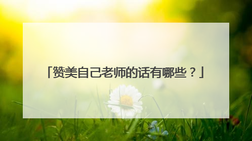 赞美自己老师的话有哪些?