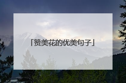 赞美花的优美句子