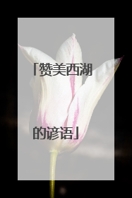 赞美西湖的谚语