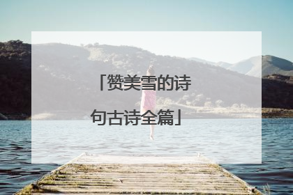 赞美雪的诗句古诗全篇