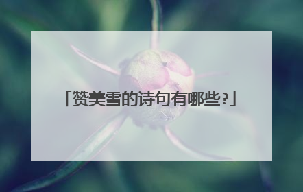 赞美雪的诗句有哪些?