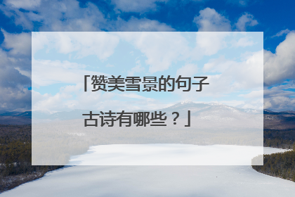 赞美雪景的句子古诗有哪些？