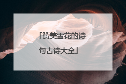 赞美雪花的诗句古诗大全
