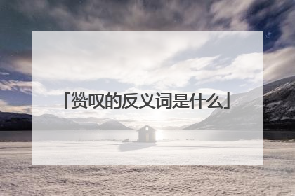 赞叹的反义词是什么